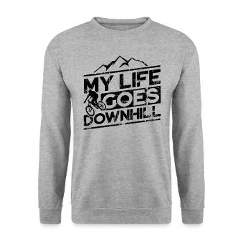Downhill Mountainbike Fahrrad MTB - Unisex Pullover - Weißgrau meliert - Vorne - Alina (178cm) & Michal (187cm)