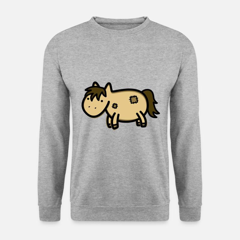 Süßes Pferd - Unisex Pullover - Weißgrau meliert