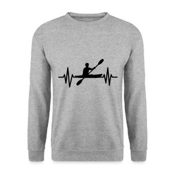 Heartbeat Kayak - Unisex Sweatshirt - salt & pepper - Front - Alina (178cm) & Michal (187cm)