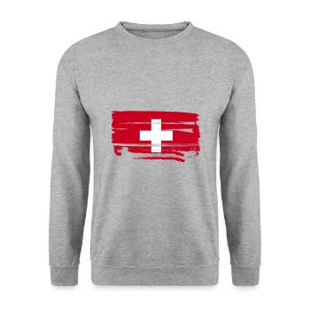 Drapeau suisse drapeau suisse - Sweat-shirt Unisexe - gris chiné - Devant - Alina (178cm) & Michal (187cm)