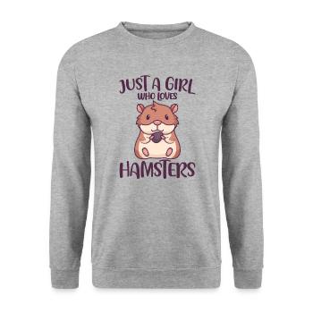 Juste une fille qui aime hamsters Hamster doré - Sweat-shirt Unisexe - gris chiné - Devant - Alina (178cm) & Michal (187cm)