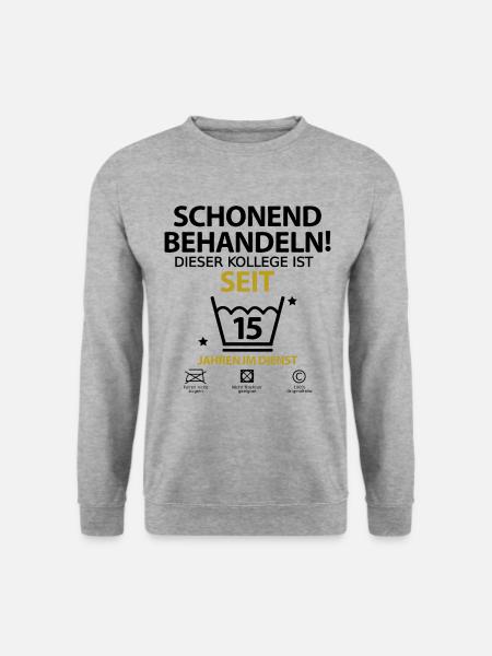 15 jähriges Jahre Jubiläum Firmenjubiläum kollege - Unisex Pullover - Weißgrau meliert