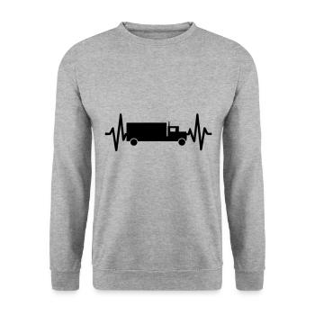 Trucker heartbeat - Unisex Sweatshirt - salt & pepper - Front - Alina (178cm) & Michal (187cm)