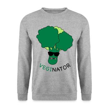 VEGAN - VEGINATEUR - Sweat-shirt Unisexe - gris chiné - Devant - Alina (178cm) & Michal (187cm)