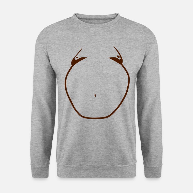 dicker Mann Bauch - Unisex Pullover - Weißgrau meliert
