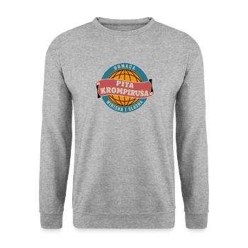 Pita Krompirusa Balkan Cuisine - Funny Jugo - Sweat-shirt Unisexe - gris chiné - Devant - Alina (178cm) & Michal (187cm)