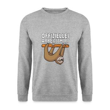 Faultier Damen Kinder Herren Spruch Geschenk - Unisex Pullover - Weißgrau meliert - Vorne - Alina (178cm) & Michal (187cm)