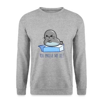 You Seal My Ice Gift Humor - Unisex Sweatshirt - salt & pepper - Front - Alina (178cm) & Michal (187cm)