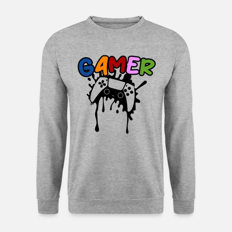 Spielkonsole Spiel - Unisex Pullover - Weißgrau meliert