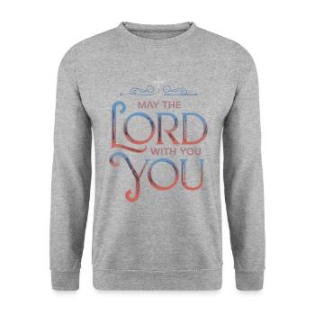 Que le Seigneur soit avec vous - Sweat-shirt Unisexe - gris chiné - Devant - Alina (178cm) & Michal (187cm)
