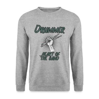 Drummer Drummer Band Cadeau Batterie - Sweat-shirt Unisexe - gris chiné - Devant - Alina (178cm) & Michal (187cm)