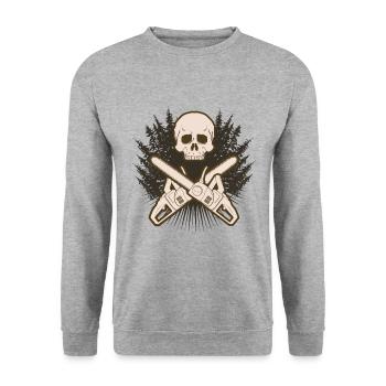 Forestier Bois Bûcheron Forestier Forestier Forestier - Sweat-shirt Unisexe - gris chiné - Devant - Alina (178cm) & Michal (187cm)