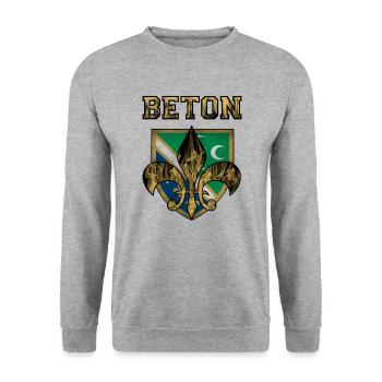 Sandzak Béton. Proud Sandzak fire - Sweat-shirt Unisexe - gris chiné - Devant - Alina (178cm) & Michal (187cm)