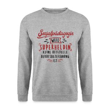 Sozialpädagogin Soziale Arbeit Sozialpädagogik - Unisex Pullover - Weißgrau meliert - Vorne - Alina (178cm) & Michal (187cm)
