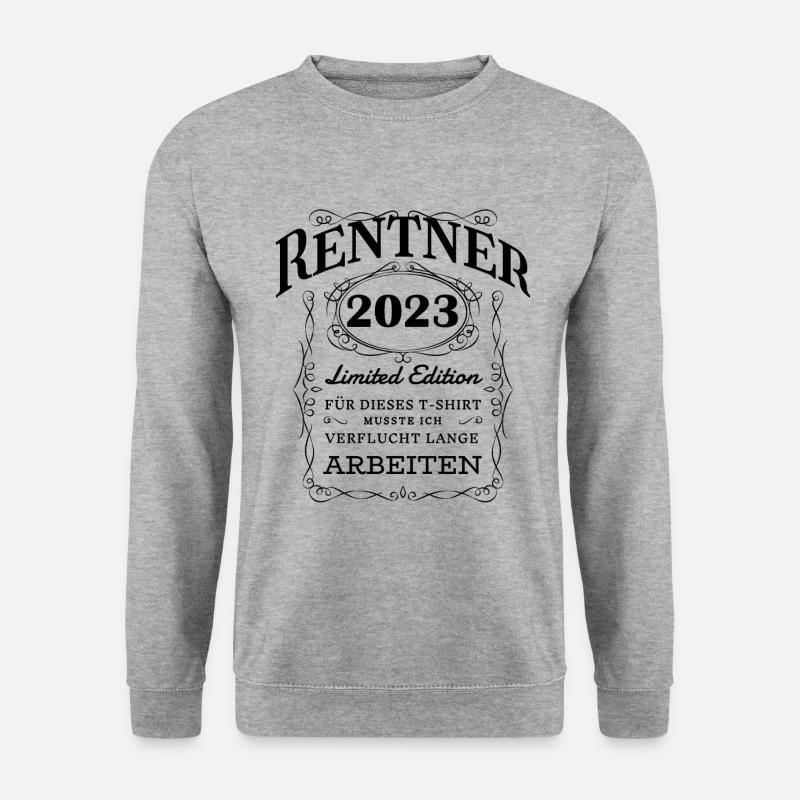 Rentner 2023 lustiger Spruch - Unisex Pullover - Weißgrau meliert