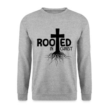 Enraciné en Christ - Sweat-shirt Unisexe - gris chiné - Devant - Alina (178cm) & Michal (187cm)