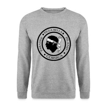 Isula Bella Paradise Island Corse France - Sweat-shirt Unisexe - gris chiné - Devant - Alina (178cm) & Michal (187cm)