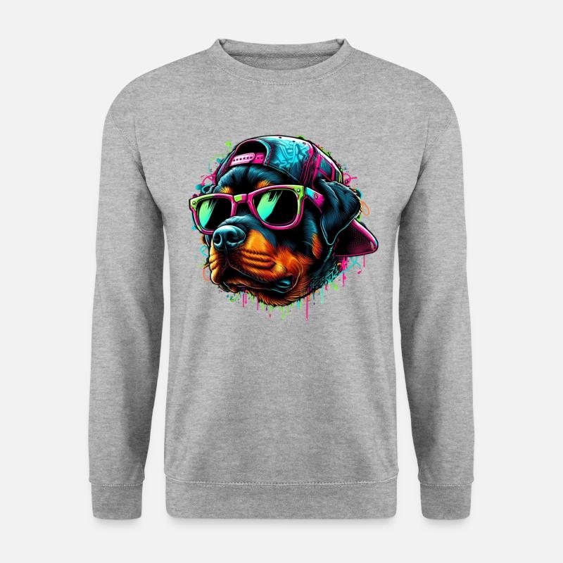 Rottweiler Grafitti Keep Cool - Unisex Pullover - Weißgrau meliert