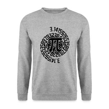 Le nombre mathématique Pi 3.14 Mathématiques PI - Sweat-shirt Unisexe - gris chiné - Devant - Alina (178cm) & Michal (187cm)