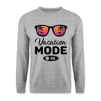 Vacation Mode with Sunglasses Urlaub Modus Brille - Unisex Sweatshirt - salt & pepper - Front - Alina (178cm) & Michal (187cm)
