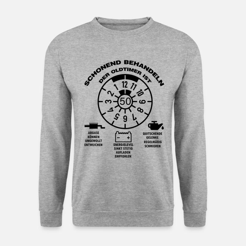 50 Jahre Auto Sprüche 50 Geburtstag 50 Jahre Autos - Unisex Pullover - Weißgrau meliert