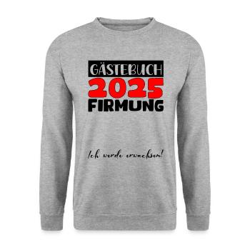 Confirmation 2025 Guest Book Gift Girls Boys - Unisex Sweatshirt - salt & pepper - Front - Alina (178cm) & Michal (187cm)