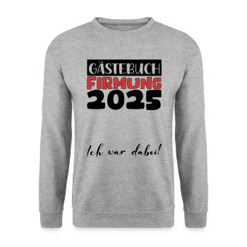 Confirmation 2025 Guest Book Gift Girls Boys - Unisex Sweatshirt - salt & pepper - Front - Alina (178cm) & Michal (187cm)