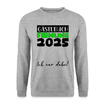 Confirmation 2025 Guest Book Gift Girls Boys - Unisex Sweatshirt - salt & pepper - Front - Alina (178cm) & Michal (187cm)