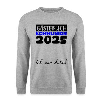 Communion 2025 Guest Book Gift Girls Boys - Unisex Sweatshirt - salt & pepper - Front - Alina (178cm) & Michal (187cm)