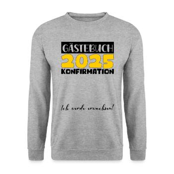Confirmation 2025 Guestbook Decoration Girls Boys - Unisex Sweatshirt - salt & pepper - Front - Alina (178cm) & Michal (187cm)