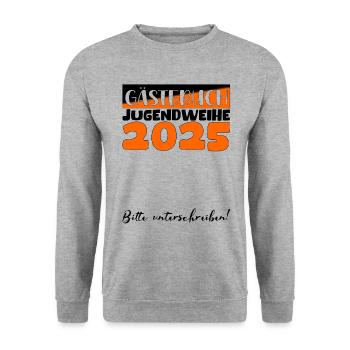 Jugendweihe 2025 Guestbook Gift Girls Boys - Unisex Sweatshirt - salt & pepper - Front - Alina (178cm) & Michal (187cm)