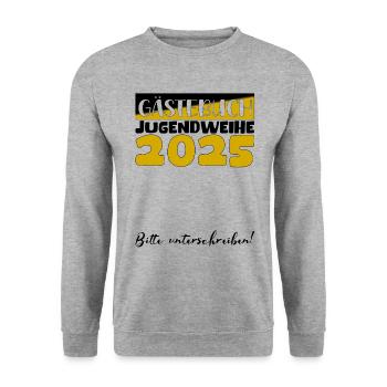 Jugendweihe 2025 Guestbook Gift Girls Boys - Unisex Sweatshirt - salt & pepper - Front - Alina (178cm) & Michal (187cm)