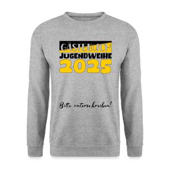 Jugendweihe 2025 Guestbook Gift Girls Boys - Unisex Sweatshirt - salt & pepper - Front - Alina (178cm) & Michal (187cm)