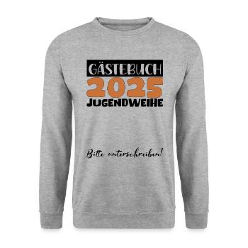 Jugendweihe 2025 Guestbook Gift Girls Boys - Unisex Sweatshirt - salt & pepper - Front - Alina (178cm) & Michal (187cm)