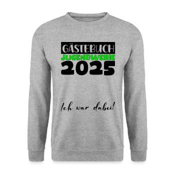 Jugendweihe 2025 Livre d’or Cadeau Filles Garçons - Sweat-shirt Unisexe - gris chiné - Devant - Alina (178cm) & Michal (187cm)