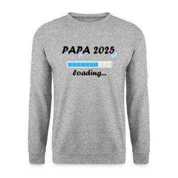 Dad 2025 Gift Men Men Father Pregnant - Unisex Sweatshirt - salt & pepper - Front - Alina (178cm) & Michal (187cm)