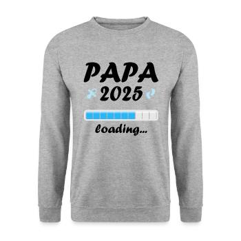 Dad 2025 Gift Men Men Father Pregnant - Unisex Sweatshirt - salt & pepper - Front - Alina (178cm) & Michal (187cm)