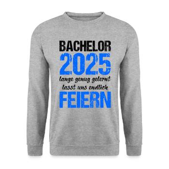 Bachelor 2025 Assez appris Cadeau Etudiant Uni - Sweat-shirt Unisexe - gris chiné - Devant - Alina (178cm) & Michal (187cm)