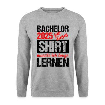 Bachelor 2025 Assez appris Cadeau Etudiant Uni - Sweat-shirt Unisexe - gris chiné - Devant - Alina (178cm) & Michal (187cm)
