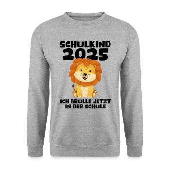 School Child 2025 Young Girls School Enrollment 2025 Decoration - Unisex Sweatshirt - salt & pepper - Front - Alina (178cm) & Michal (187cm)