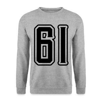 Symbole numérique 61 - Sweat-shirt Unisexe - gris chiné - Devant - Alina (178cm) & Michal (187cm)