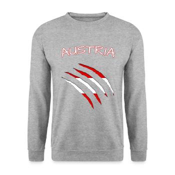 Austria Risse - Unisex Pullover - Weißgrau meliert - Vorne - Alina (178cm) & Michal (187cm)