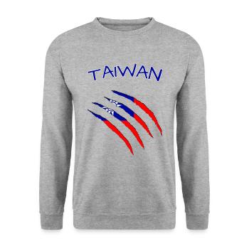 Taiwan claws taiwan flag from taiwan - Unisex Pullover - Weißgrau meliert - Vorne - Alina (178cm) & Michal (187cm)