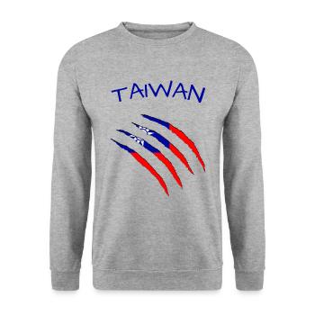 Taiwan - Unisex Pullover - Weißgrau meliert - Vorne - Alina (178cm) & Michal (187cm)