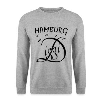 Anker, Hamburg, Diggi, Möven - Unisex Pullover - Weißgrau meliert - Vorne - Alina (178cm) & Michal (187cm)