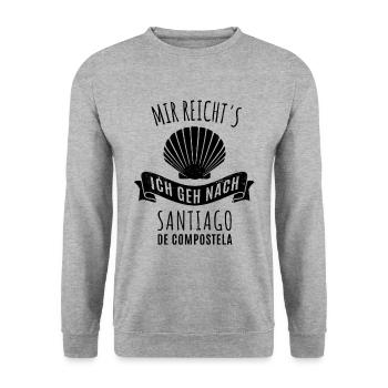 Mir reicht's ich geh nach Santiago - Camino Pilger - Unisex Pullover - Weißgrau meliert - Vorne - Alina (178cm) & Michal (187cm)