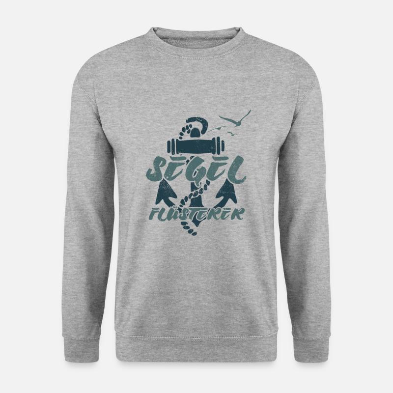 Segel Flüsterer - Segler Geschenk - Unisex Pullover - Weißgrau meliert