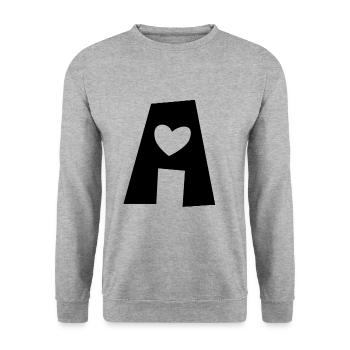 Artificial Intelligence - I love AI - Digital - Unisex Sweatshirt - salt & pepper - Front - Alina (178cm) & Michal (187cm)
