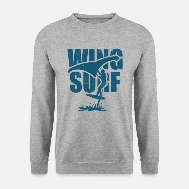 Wing Surfer mit Foil Board - Unisex Pullover - Weißgrau meliert