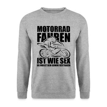 Motorrad fahren ist wie Sex - Unisex Pullover - Weißgrau meliert - Vorne - Alina (178cm) & Michal (187cm)